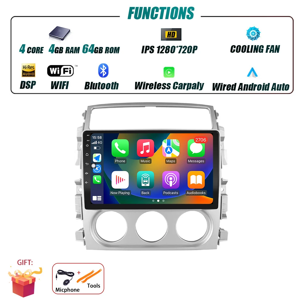 Android 16 Voor Suzuki Liana 2004-2013 Auto Radio Multimedia Video Player GPS Navigatie Stereo Draadloze Carplay Auto WIFI GEEN 2DIN