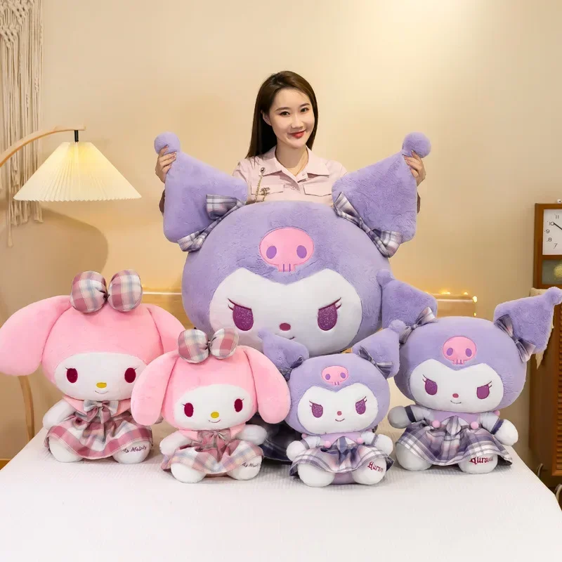 

60CM Big Size Sanrio Kawaii Kuromi My Melody Plush Doll Stuffed Animal Cartoon Sofa Pillow Cute Dress Toy Birthday Gift Girls