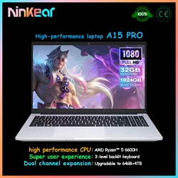 Ninkear laptop a15 pro amd ryzen 5 6600h 32gb ddr5 1tb ssd bis zu 4,50 ghz fhd ips wifi6 finger abdruck entsperren