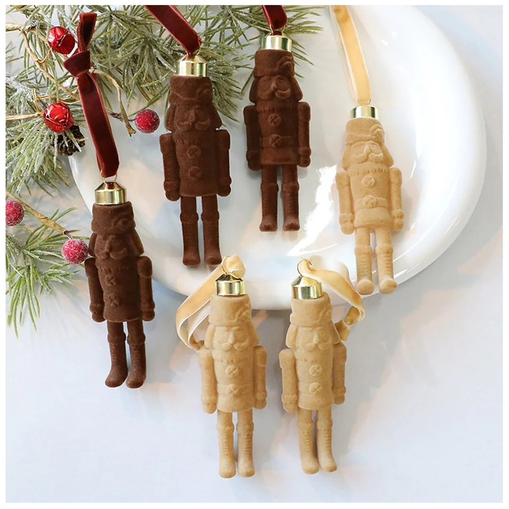 Handmade Christmas Ornament DIY Flocked Figure 10*4*2cm Christmas Decoration Handmade Artistry Seasonal Atmosphere