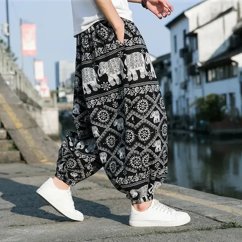 Thai Elephant Yoga Loose Beach Summer Sagami Ethnic Casual Thin Mosquito-resistant Bloomers Wide-leg Trousers