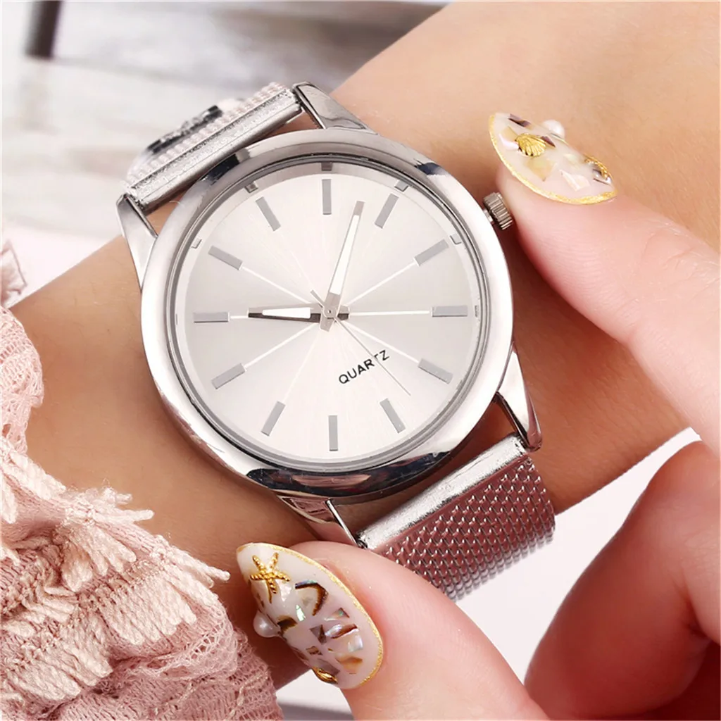 Reloj analógico de cuarzo para Mujer, cronógrafo de pulsera informal con tira de acero, de lujo, a la moda