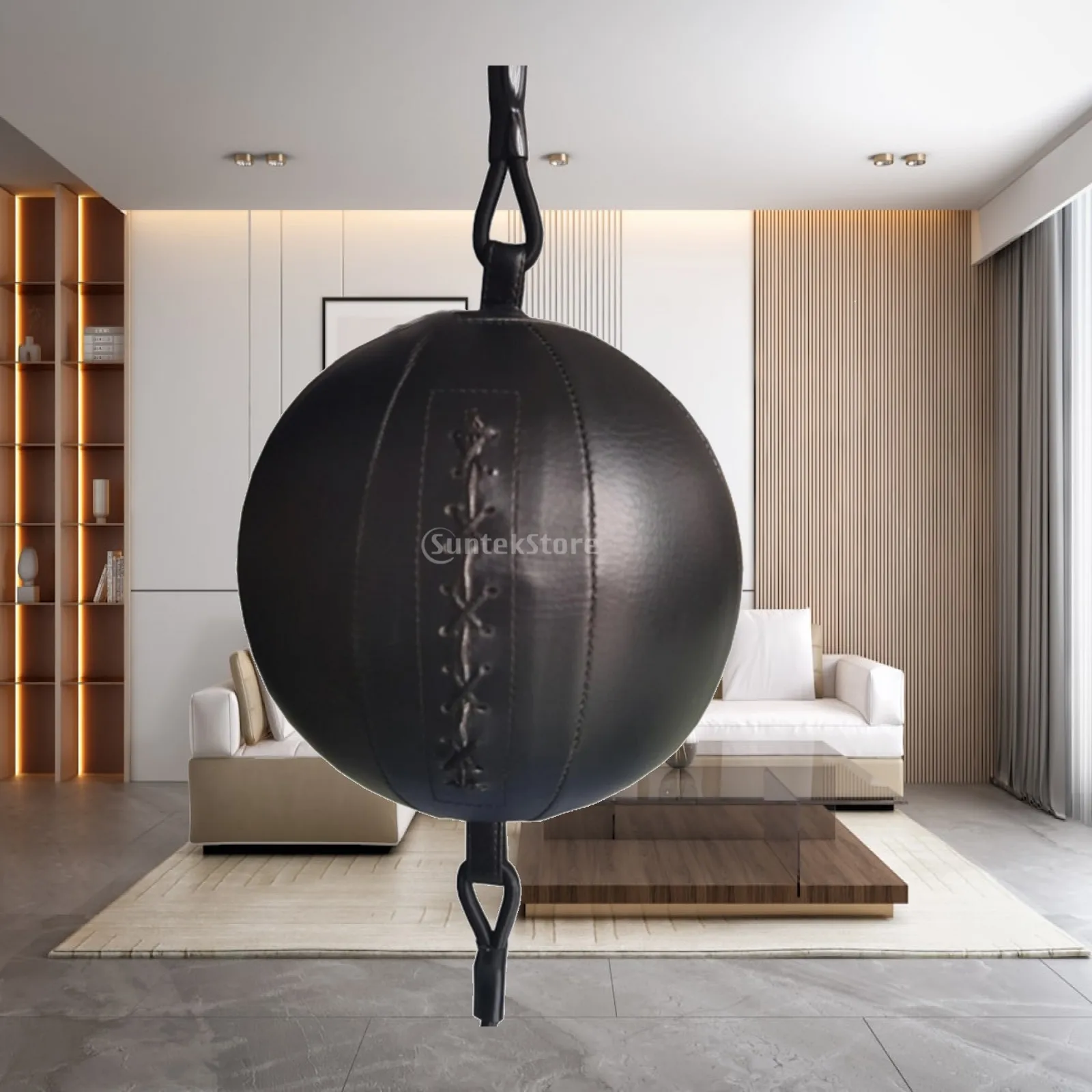 Leather-Like Boxing Speed Ball | Relief Punching Target Stitched Panels, Double End Bag, for Home Gym
