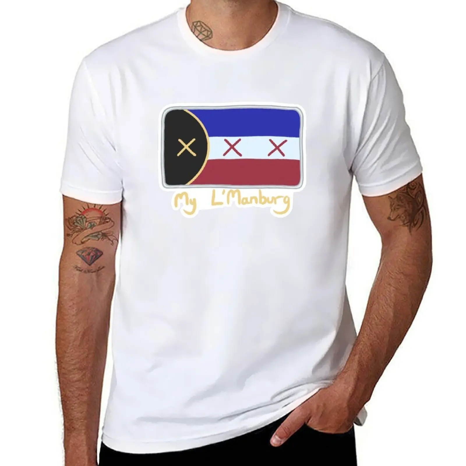 

L’Manburg Flag T-Shirt man t shirts high quality luxury brand t shirts with prints T-Shirt