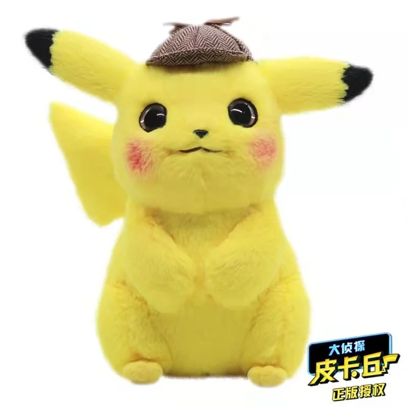 

28Cm Pokemon Plush Toy Anime Figure Pikachu Detective High Quality Kawaii Pet Doll Model Children For Best Birthday Gifts