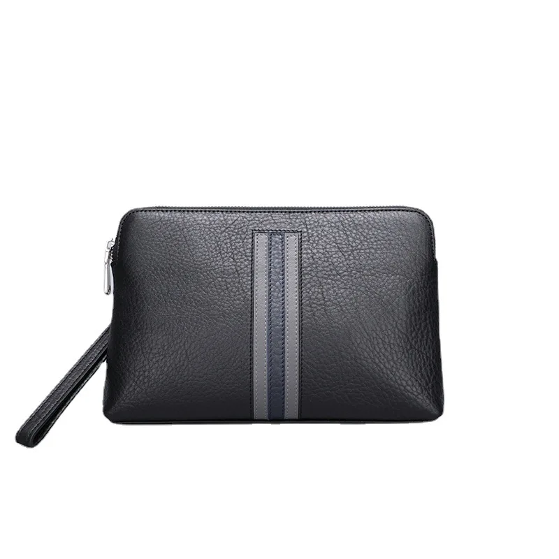 Men's Top Grain Leather Clutch Bag Genuine Leather Soft Shell Bag Large Capacity Business Fashion Trendy Hand Grab Bag