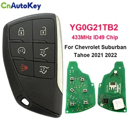 CN013029 6 przycisków Smart Prox zdalny klucz samochodowy do Chevrolet Suburban Tahoe 2021 2022 pilot z dostępem bezkluczykowym 433MHz Chip ID49 YG0G21TB2