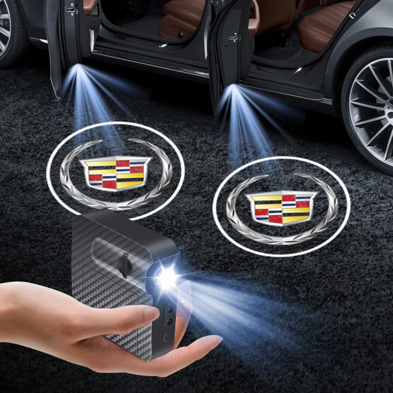 Lâmpada Projetora de Sombra LED HD para Porta de Carro com Logotipo de Boas-Vindas para Cadillac Seville XT4 CT4 CT5 SLR CTS DTS ATS Escalade