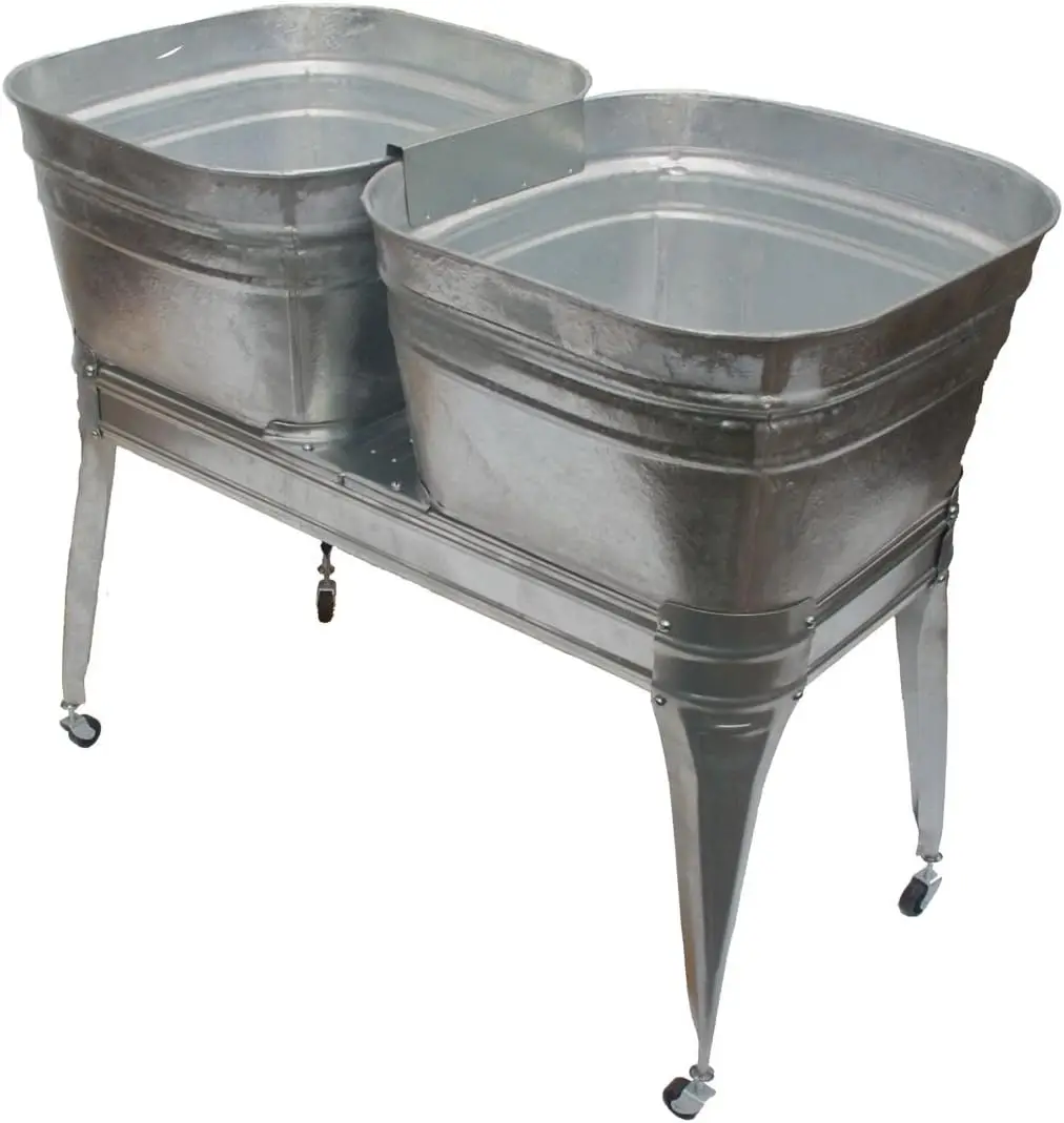 

Twin wash tub with stand and drain