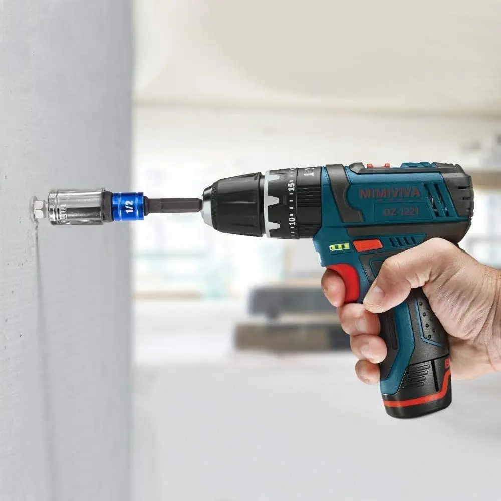 Bộ 3 Máy Khoan Ổ Cắm Adapter Bộ Chuôi Lục Giác Tác Động Driver Ổ Cắm Adapter Ổ Cắm 1/4 "3/8" 1/2 "Tác Động Điều Khiển Adapter