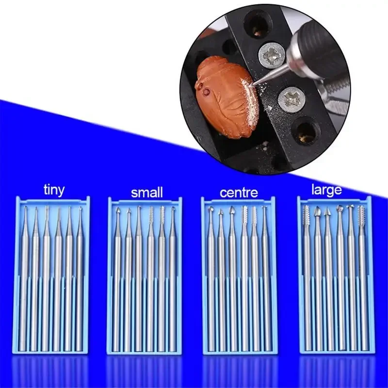 6 قطعة/الوحدة 2.35 مللي متر عرقوب Microcarving سكين 1.0/1.4/1.8/2.3 مللي متر كربيد التنغستن الأزيز القاطع الزيتون الأساسية نحت القاطع النقش مجموعات