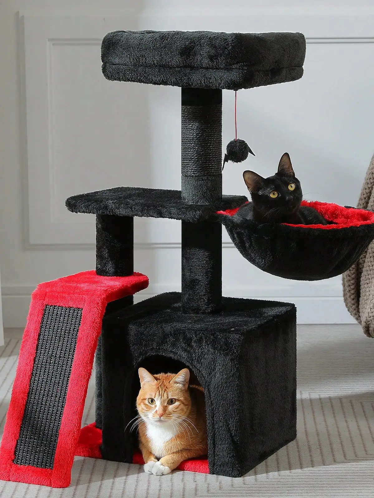 Road Cat Tree For Indoor Cats, 31.5'' Small Flower Cat Tower Condo With Sisal Scratching Ramp, Cozy Hammock And Removable Flower Cat Bed Perch For Kittens - view 6