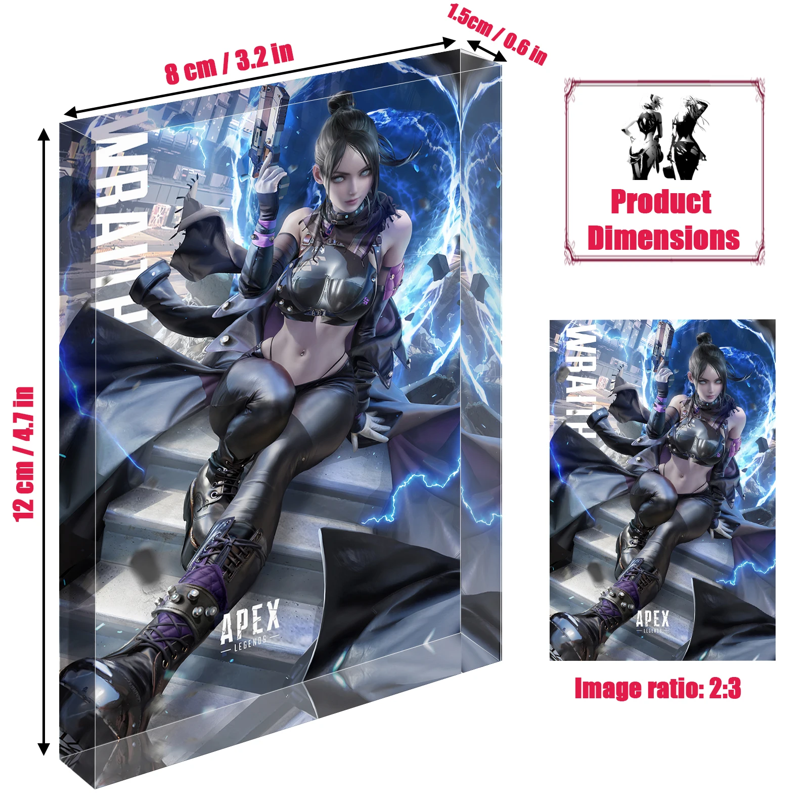 كتلة أكريليك مثيرة من Wraith Apex Legends Voidwalker، حامل فني من Gamer Merch، ديكور مكتب قابل للجمع مخصص، هدية Otaku #3