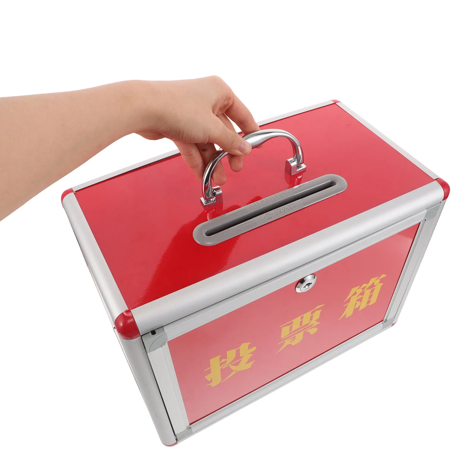 Suggestion Box Red Lockable Portable Donation Collection Voting Election Raffle Fundraising Key Drop Box Slot Ballot Boxes