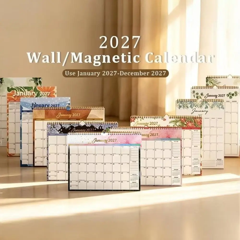 Creative 2027 Wall Calendar with Large Grid Portable Hanging Calendar 12 Months To Do List Calendar Planner Habit Tracker