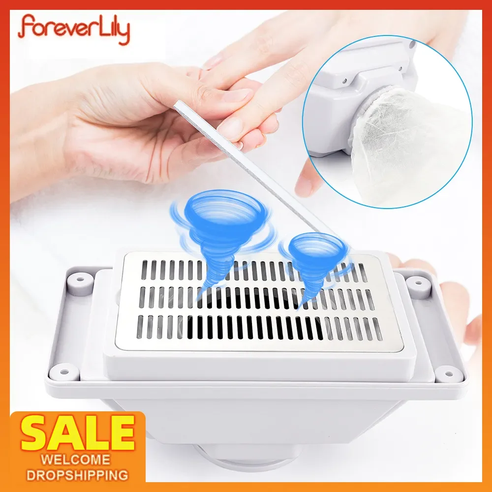 Built-in Table Desk Nail Dust Collector SD-39C Strong Fan High Speed Nail Suction Vacuum Cleaner Manicure Machine 3PCS Dust Bag