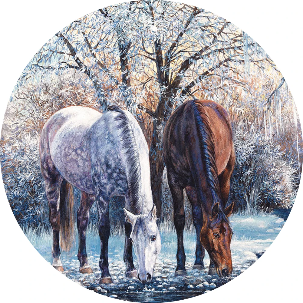 Puzzle cheval en bois pour adultes et enfants, jeux de fête, jouets animaux, décoration de la maison, hiver