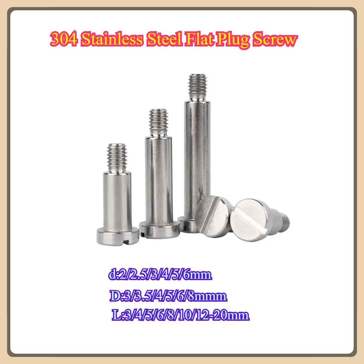

304 Stainless Steel Flat Plug Screw/Shoulder Shaft Position Screw Cylindrical Head/Limit Step Bolt