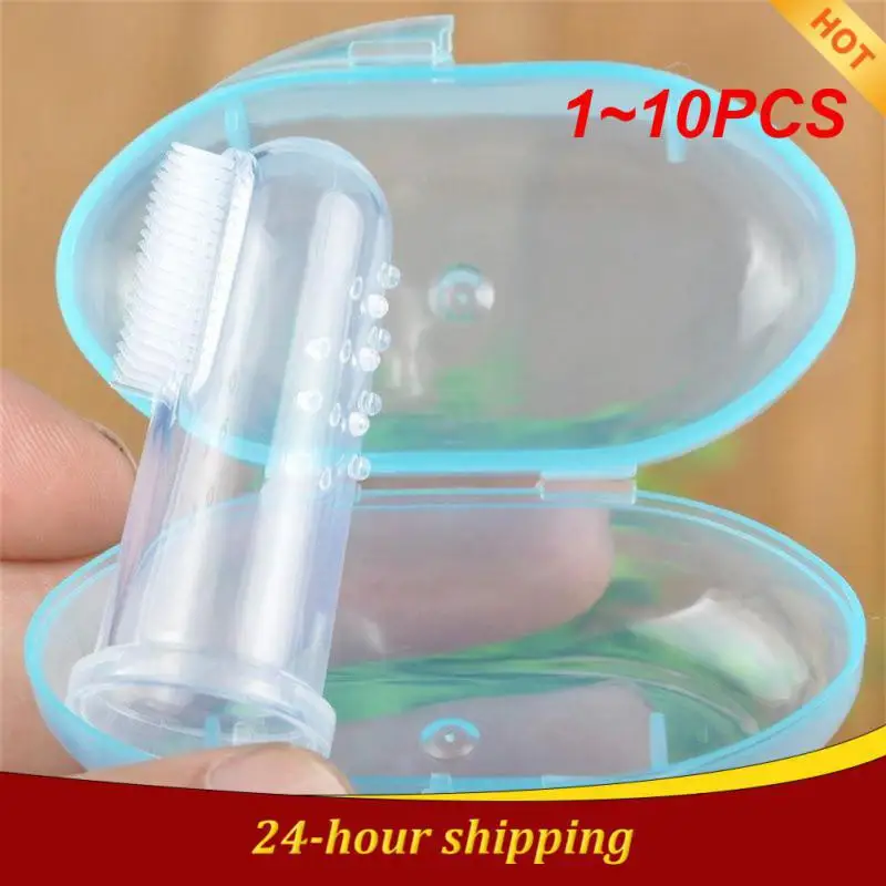 

1~10PCS Fingertip Toothbrush Silicone Bpa-free Latex-free Massaging Gums Cleaning Small Teeth Tongue Coating Cleaning Brush