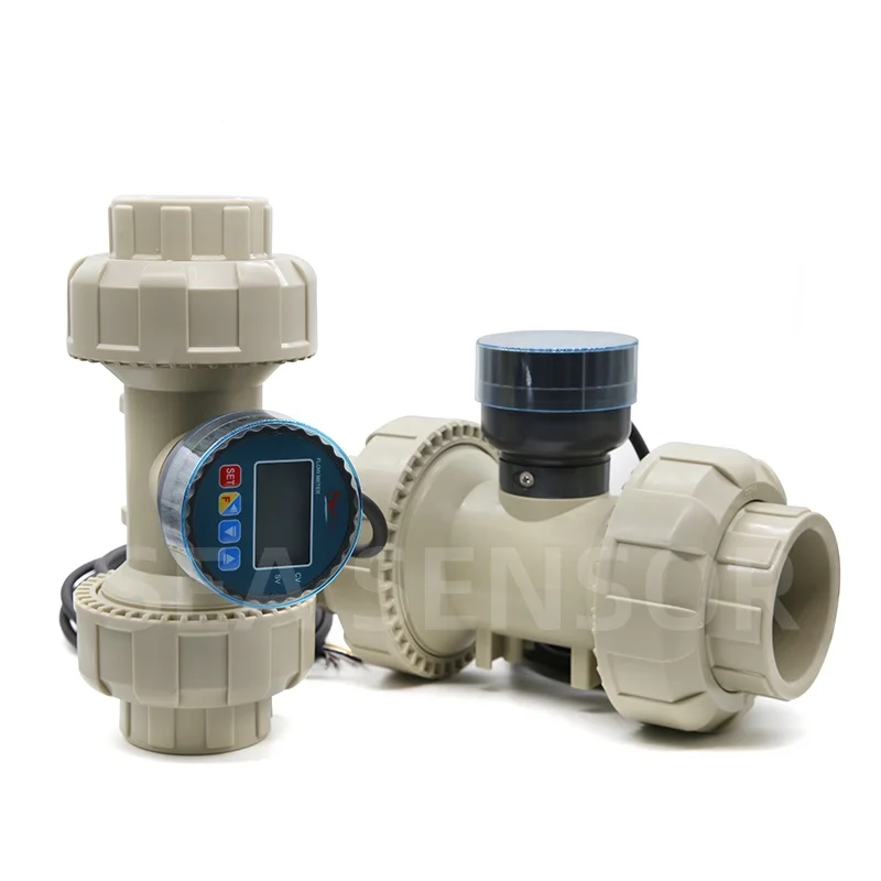 

Intelligent DN40 DN50 Flow Meter with LCD Digital Display RS485 Modbus Output Paddle Wheel Turbine Flow Sensor OEM PPH Material