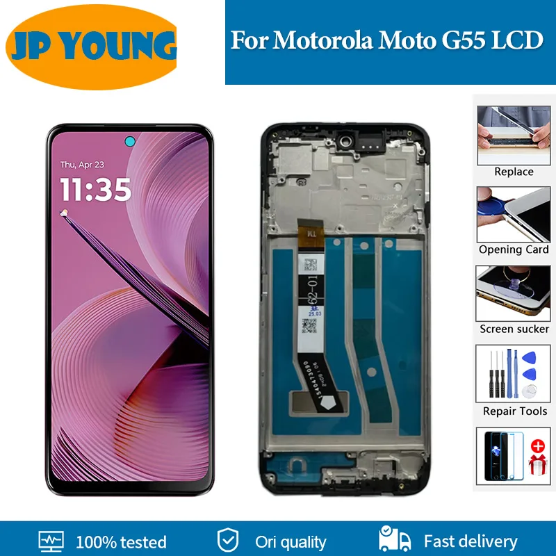 

6.49" Original LCD For Motorola Moto G55 LCD Display Touch Digitizer Assembly Screen For Moto G55 XT2435-3 LCD Replacement Parts