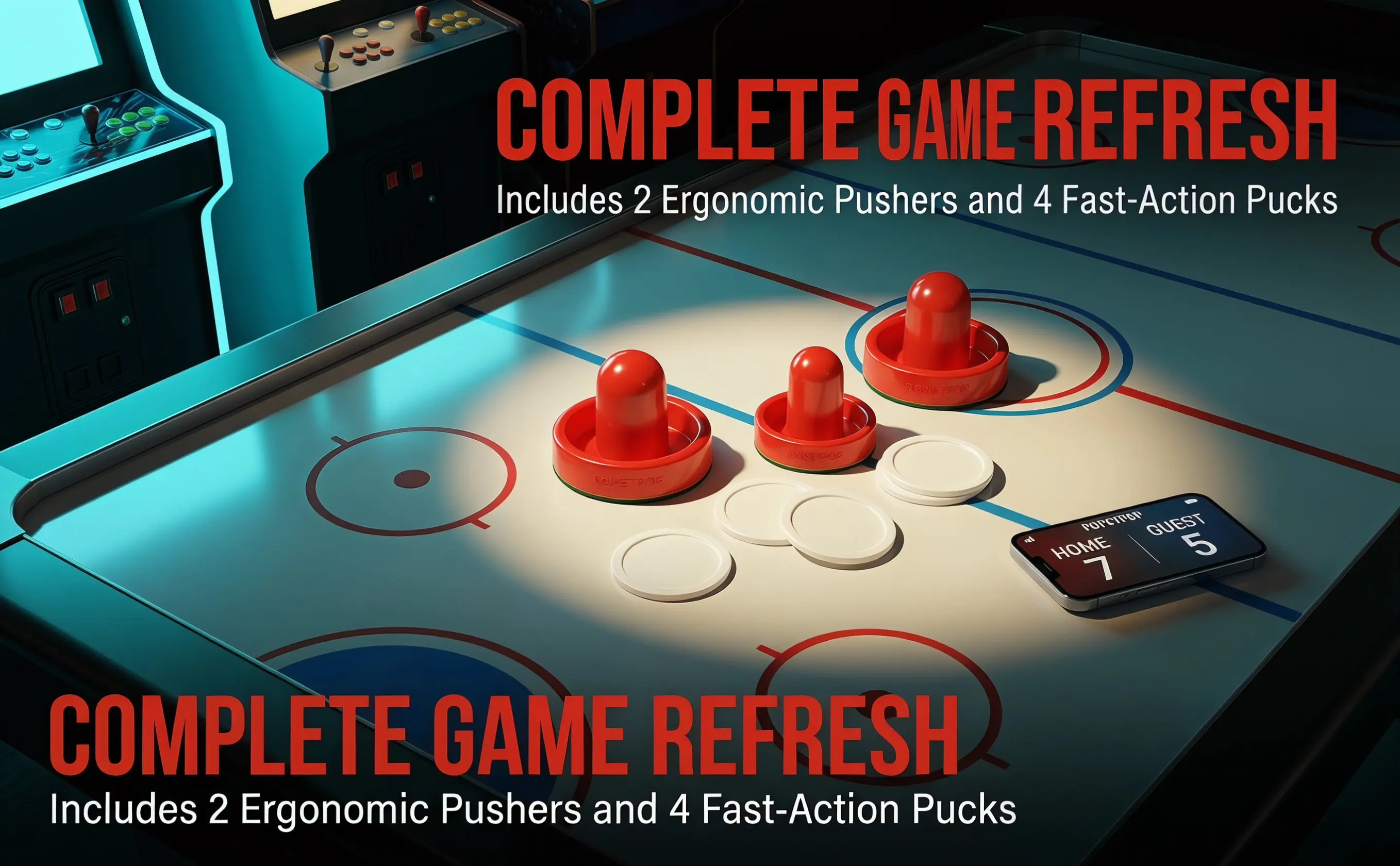 1Set Robust Plastic Ice Hockey Pusher Puck Set for Home Office Game Tables Reliable Performance Hours of Fun Table Hockey