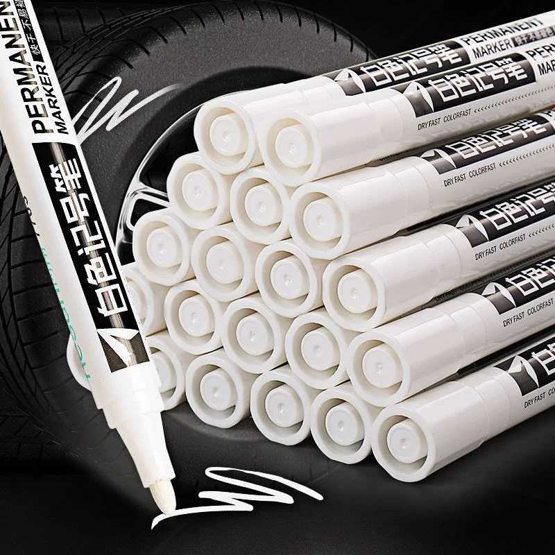 

5pcs White Marker Paint Pens Waterproof Rubber Permanent Marker Pen Car Tyre Tread Environmental Tire Painting DIY Graffiti Pens