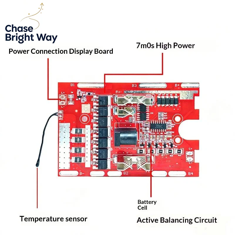 1Pcs Li-battery Protection Board 21V 7MOS For Electric Tools With Balancing Circuit And Temperature Protection