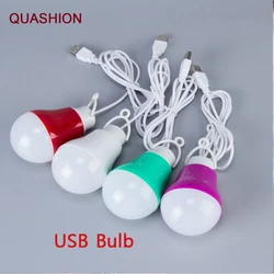 Colorful PVC USB Bulb Light portable Lamp LED 5730 for hiking camping Tent  travel Work With Power Bank Notebook