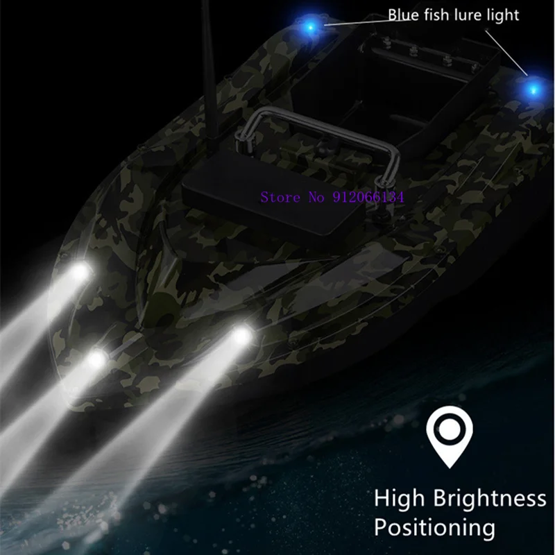 Barco de cebo RC inteligente, resistente al agua, gran potencia, 8 horas de vida útil, crucero de velocidad fija, 2KG, 500M, 5 luces nocturnas, barco de pesca inteligente con Control remoto