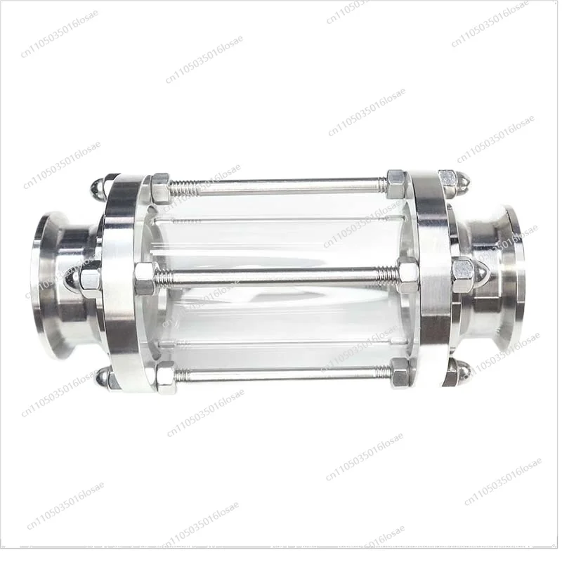 For304 Stainless Steel Pipe Sight Glass Quick-loading Glass Pipe Sight Cup Container Clamp Chuck Type Quick-opening Observation