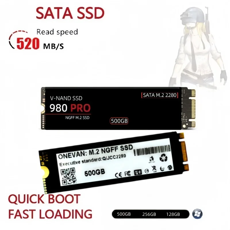 M.2 980 Pro Internal Solid State Drive SATA TLC 560MB/s High Speed 128GB 256GB 500GB 2280 for Laptop And Desktop Game Co