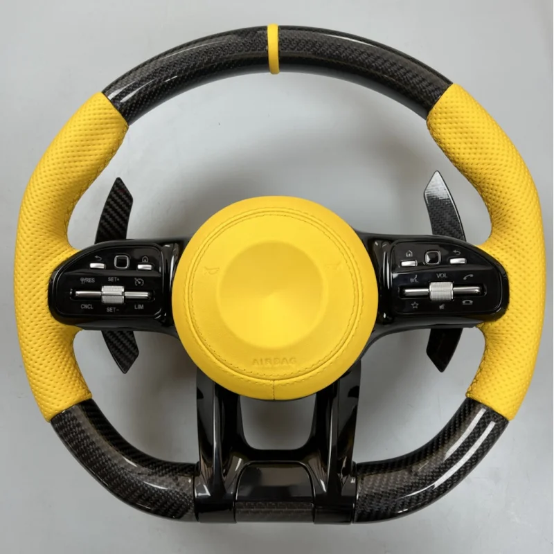 

Suitable for Mercedes-Benz AMG carbon fiber steering wheel AECSG-class GLC260 GLE CLS GT airbag model compatible with Mercedes-B