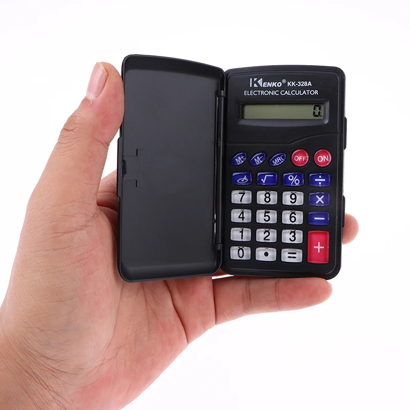 Pocket Size Portable Black Calculator Mini Plastic 8 Digits Electronic Calculator School Office Supplies