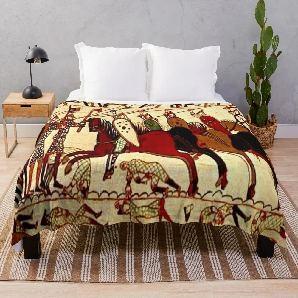 

Battle of Hasting Bayeux Scene Throw Blanket Decorative Sofa Weighted Decorative Sofas manga Blankets