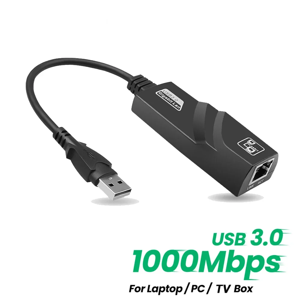 Adaptor Ethernet kabel USB, USB 3.0 ke RJ45 10/100/1000Mbps Tipe C ke RJ45 LAN untuk PC Macbook Windows Laptop