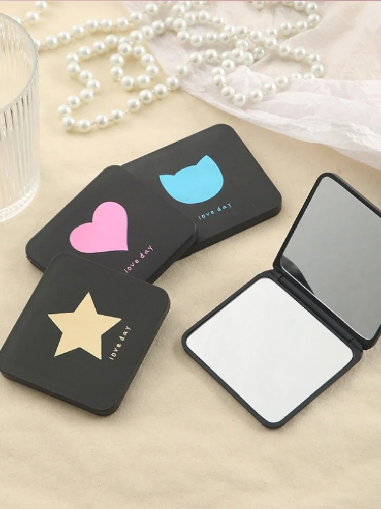 YS00106- مرآة صغيرة محمولة قابلة للطي ومحمولة ذات قيمة جمالية عالية، مرآة مكياج صغيرة #2