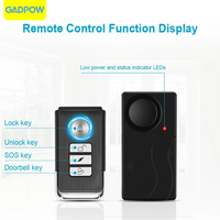 Gadpow Wireless Vibration Alarm with Remote Control Anti-Theft Alarm Door and Window Alarm Motorcycle Bicycle Security Sensors