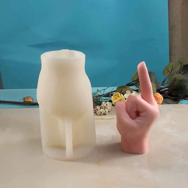 3D Middle Finger Silicone Candle Mold Gesture Aromatherapy Plaster Art Soap Resin Crafts Casting Molds Holiday Party Gifts - Image 4