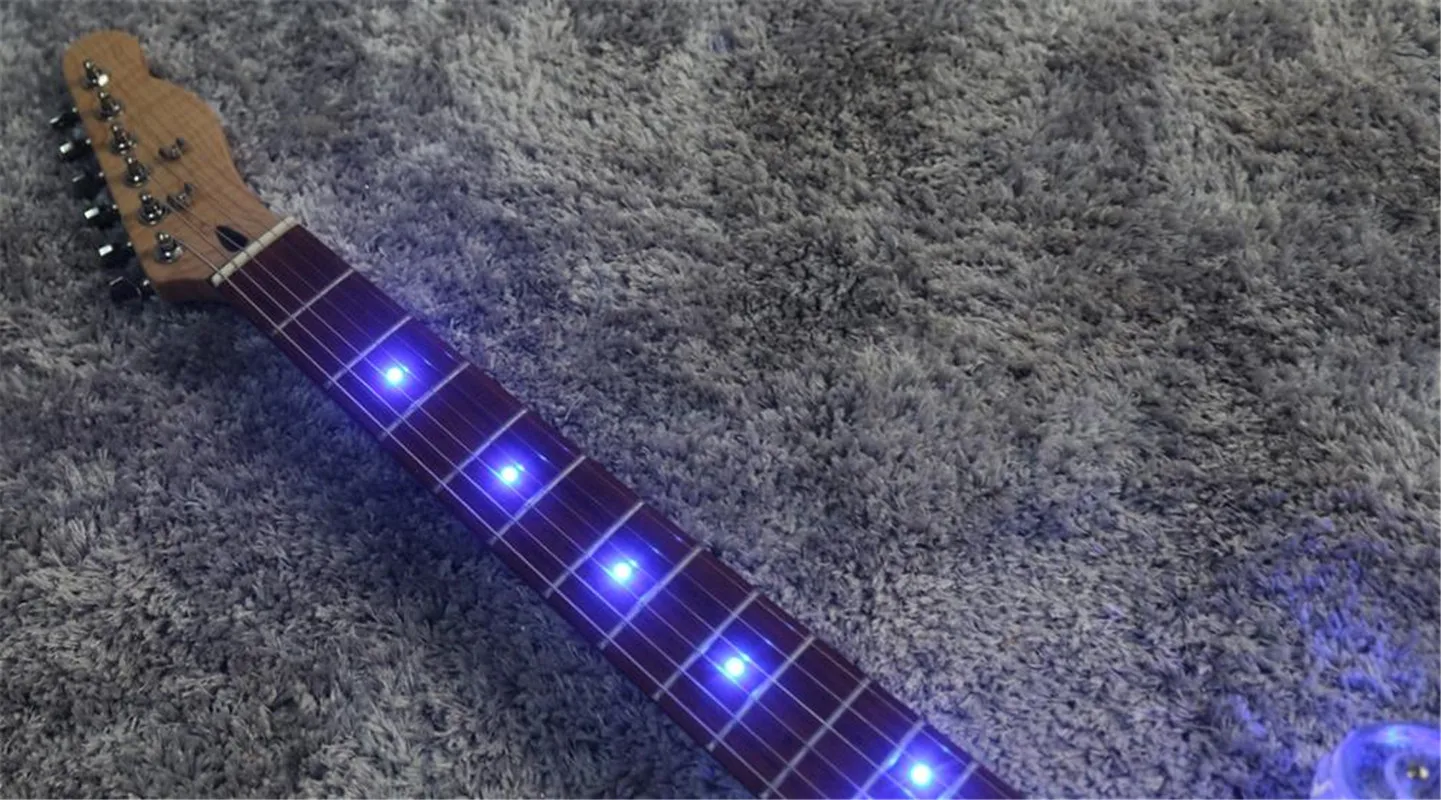 Good quality acrylic electric guitar with blue led light electricas electro electrique guitare guiter guitarra gitar guitars