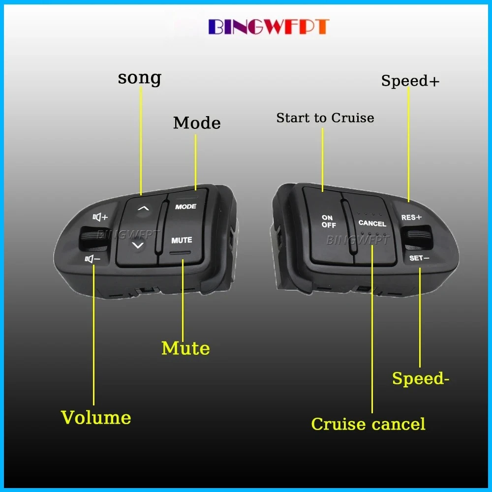 Multi Function Steering Wheel Audio Cruise Control Buttons For Kia Sportage 2012 2013 2014 2016 With Backlight Button Switch
