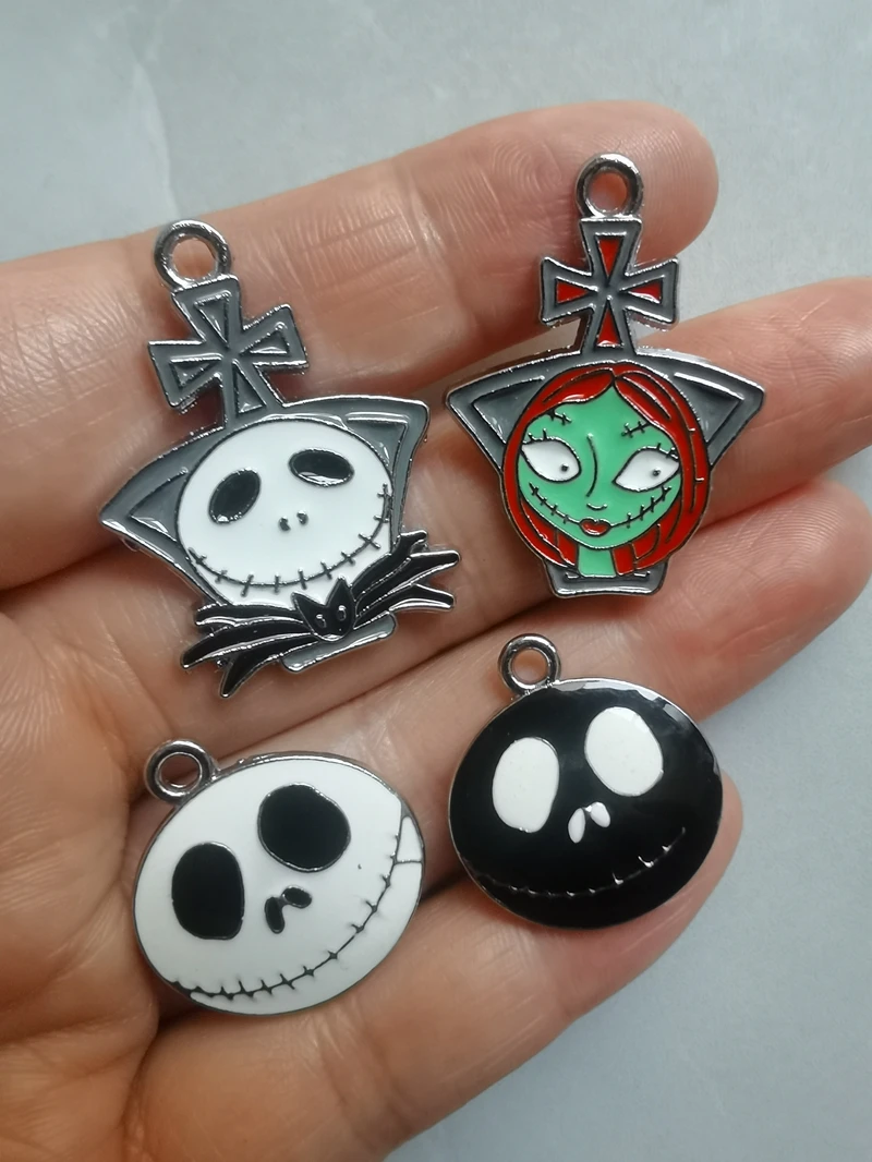 

10 Pieces Disney Nightmare Before Christmas Pendant DIY Earring Necklace Bracelet Accessories Alloy Diy Decoration Pendant