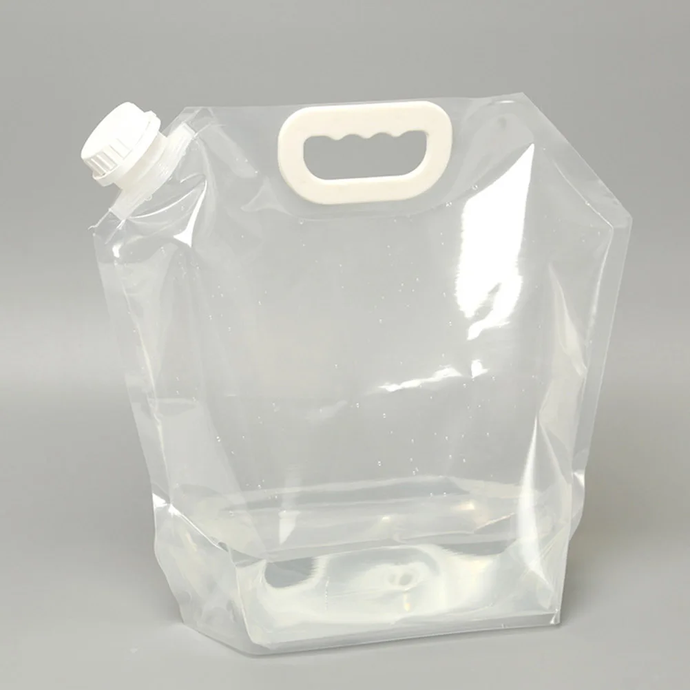 

5 Pcs Large Capacity Water Bag Bottle Foldable Carrier Collapsible Drinking Portable Travel Bottles