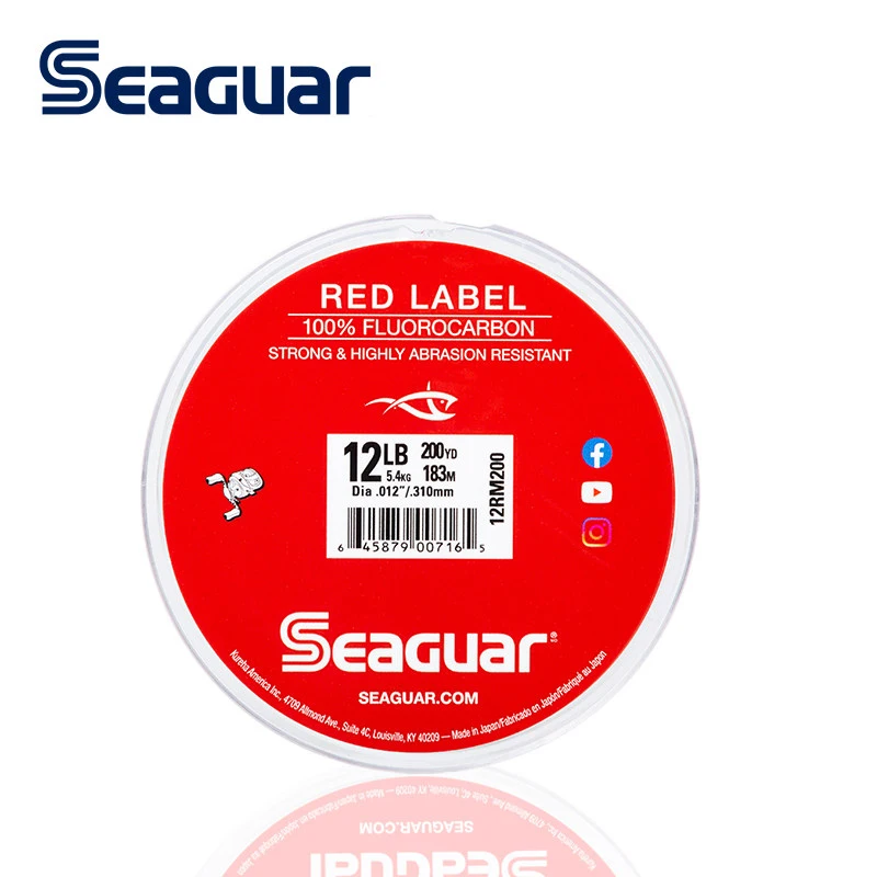 

SEAGUAR Red Label 100% JAPAN 160M/183M 4LB-20LB Fishing Fluoro Carbon Lines Carbon Fiber Freshwater Fishing Tackle