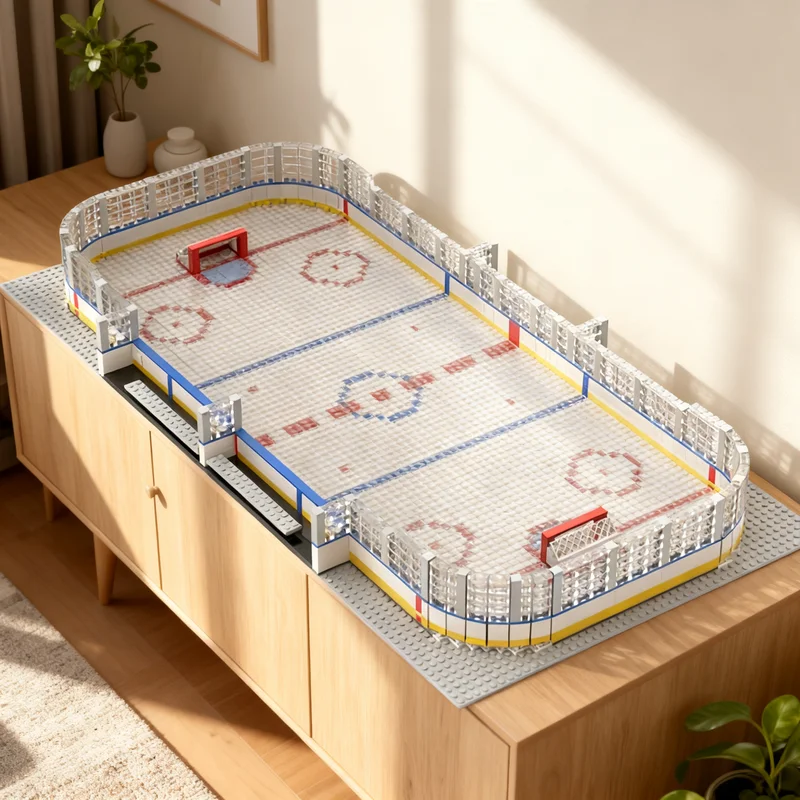 3332pcs MOC Sports Hockey Ice Hockey Rink Model Building Blocks Christmas Gift 3D DIY Art Birthday Collection Display Assemble