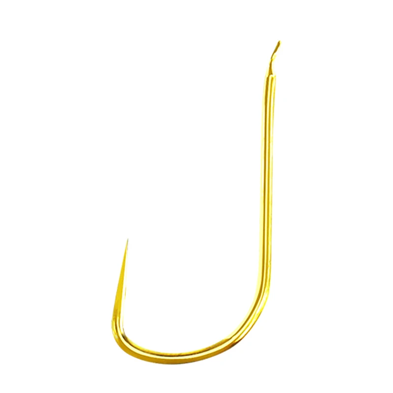 100 Pcs New Kanto Barbless Golden Fish Hooks Long Shank Black Pit Carp And Carp Fishing Gear