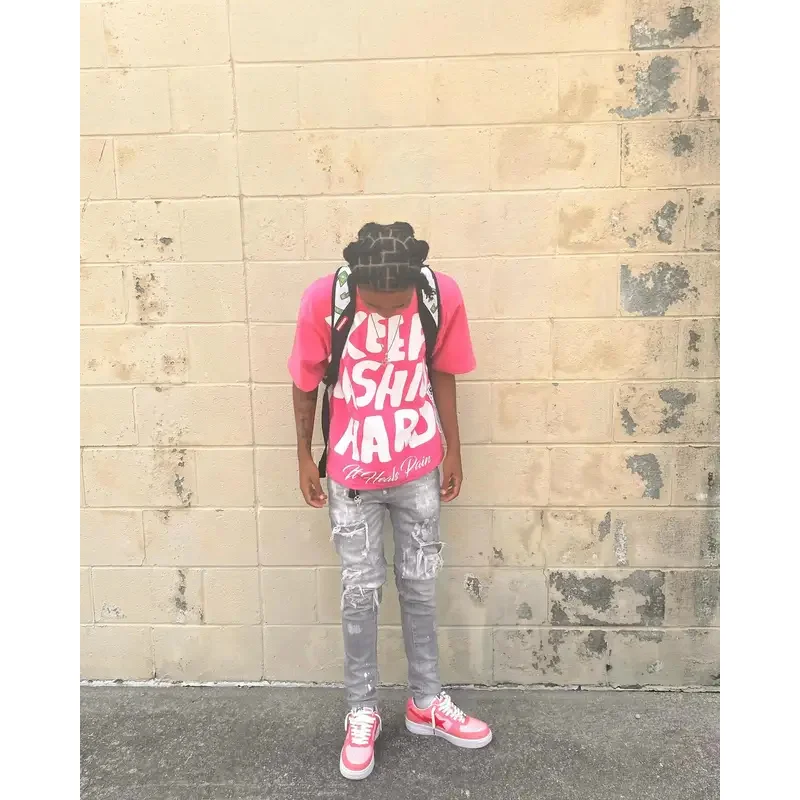 ♥   تي شيرت جديد لعام 2025 مطبوع عليه شارع العليا باللون الوردي تي شيرت قوطي ملابس الشارع الشهير harajuku goth جميع القطن تي شيرت كبير الحجم للنساء ★ ☆ ly99