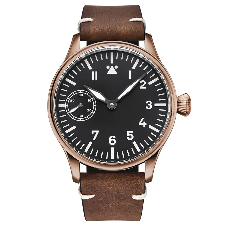 Orologio Pilot Orologio da uomo con quadrante grande rotondo Orologio meccanico da uomo con cintura in acciaio luminoso impermeabile