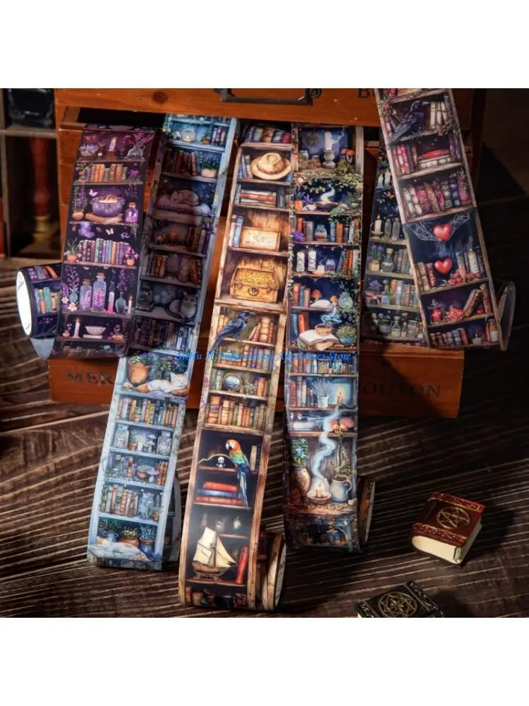 

6Roll Bookshelf Theme PET Sticker Decorative Tape 40mmX2m For Craft Scrapbooking