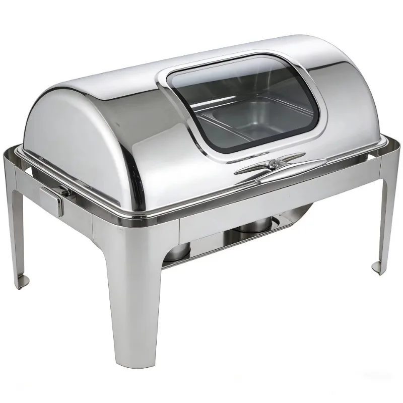 cross-border-thickened-stainless-steel-buffet-insulation-furnace-flip-cover-silver-alcohol-heating-breakfast-hotel-tableware
